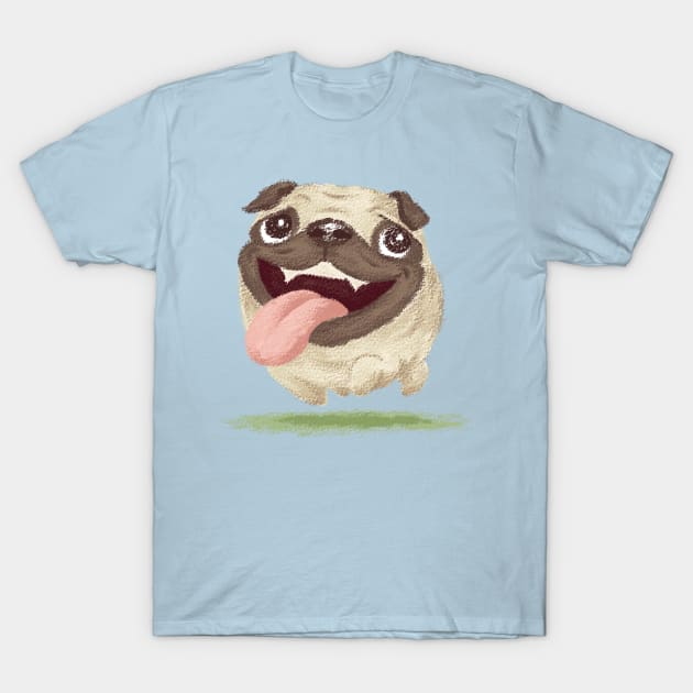 Active pug dog T-Shirt by sanogawa